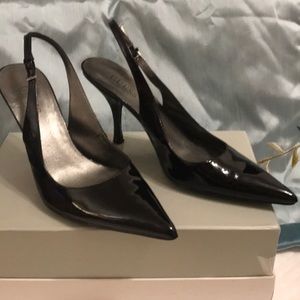 Guess Black Patent Sling backs